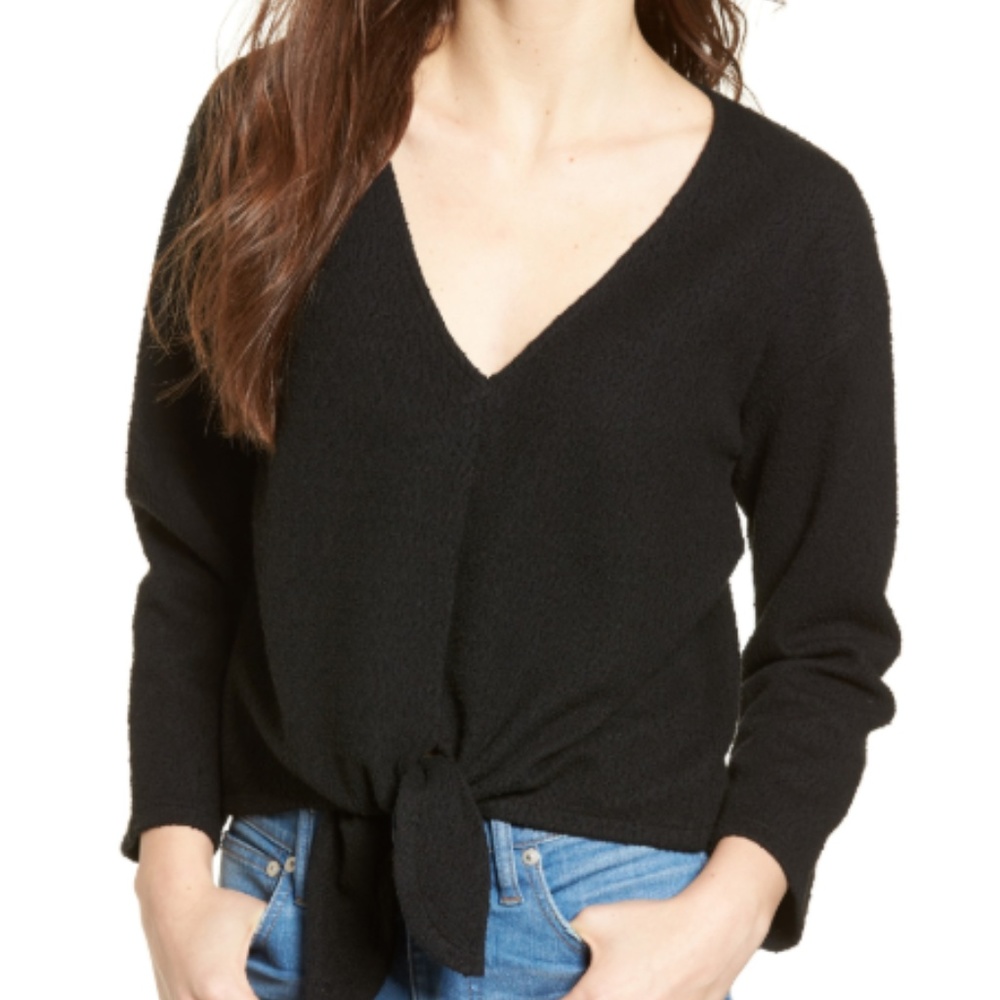 NWT Madewell Textured Tie-Front Top XXS